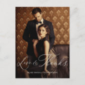 Liebe und dank Script Foto Hochzeit Postkarte (Vorderseite)