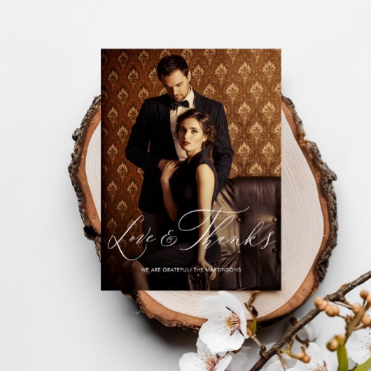 Liebe und dank Script Foto Hochzeit Postkarte