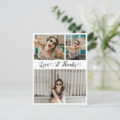 Liebe und dank Script Graduate Foto Collage Postkarte (Stehend Vorderseite)