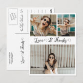 Liebe und dank Script Graduate Foto Collage Postkarte (Vorne/Hinten)