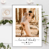 Liebe und dank Script Moderne Foto Hochzeit Dankeskarte