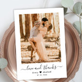 Liebe und dank Script Moderne Foto Hochzeit Dankeskarte