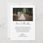 Liebe und dank Script Terracotta Foto Wedding Dankeskarte (Rückseite)