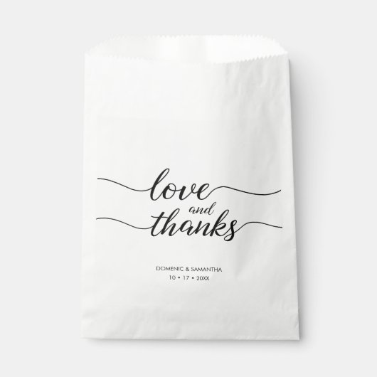 Liebe und Dank Script Wedding Custom Leckerei Tasc Geschenktütchen (Vorderseite)