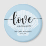 Liebe und Dank Seashell Wedding Danke Magnet<br><div class="desc">Finden Sie koordinierende Produkte in unserer Kollektion "Seaside Beach Blue"!</div>