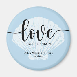 Liebe und Dank Seashell Wedding Danke Magnet