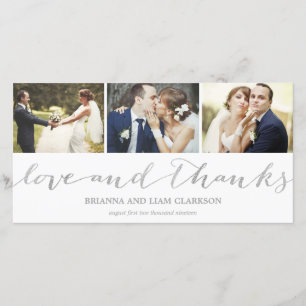 Liebe und Dank Silver Script Hochzeit Danke