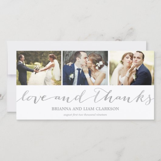 Liebe und Dank Silver Script | Hochzeit Danke (Vorderseite)