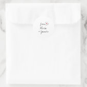 Liebe und Dank Simple Script Herz Hochzeit Runder Aufkleber (Tasche)