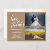 Liebe und dank Skript Kraft Papier Hochzeitszettel Postkarte (Vorne/Hinten)