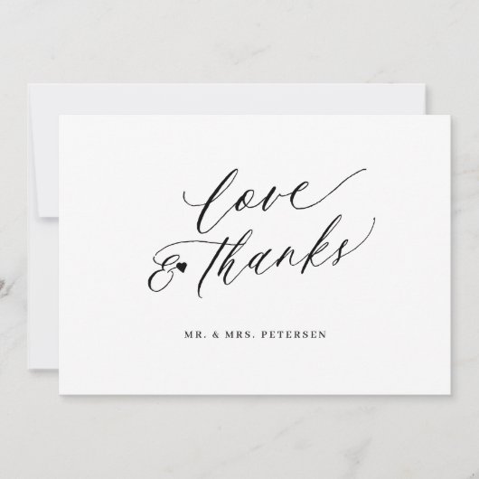 Liebe und dank Skript minimalistisch einfache Hoch Karte (Vorderseite)