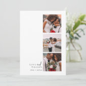 Liebe und Dank Skript Triptychon Foto Hochzeit Dankeskarte (Stehend Vorderseite)