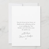 Liebe und Dank Skript Triptychon Foto Hochzeit Dankeskarte (Rückseite)