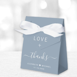 Liebe und Dank Staubblau Hochzeit Geschenkschachtel
