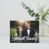 Liebe und Dank stylish Wedding Danke Foto Postkarte (Stehend Vorderseite)