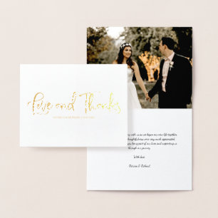 Liebe und Dank Süße Hochzeit Danke Foto Folienkarte