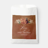 Liebe und Dank Terracotta Floral Boho Favoriten Geschenktütchen (Vorderseite)