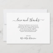 Liebe und Dank Typografie 5 FotoCollage Dankeskarte (Rückseite)