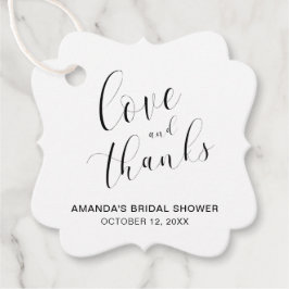 Liebe und Dank Typografie Brautparty Geschenkanhänger