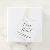 Liebe und Dank Typografie Brautparty Geschenkanhänger (Beispiel)