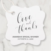 Liebe und Dank Typografie Brautparty Geschenkanhänger (Vorderseite)