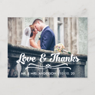 LIEBE UND DANK TYPOGRAFIE DANKE POSTKARTE