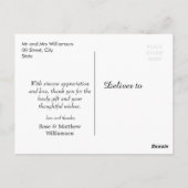 Liebe und Dank | Vielen Dank Hochzeitskarte Postkarte (Rückseite)