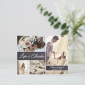 LIEBE und DANK von Script Wedding Collage Fotos Postkarte (Stehend Vorderseite)