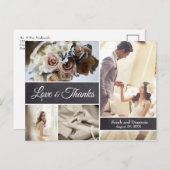 LIEBE und DANK von Script Wedding Collage Fotos Postkarte (Vorne/Hinten)