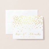 Liebe und Dank | Wedding Foto Gold Foil Vielen Dan Folienkarte (Vorderseite mit Umschlag)