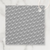 Liebe und dank weißer Typografie graue Hochzeit Geschenkanhänger (Rückseite)