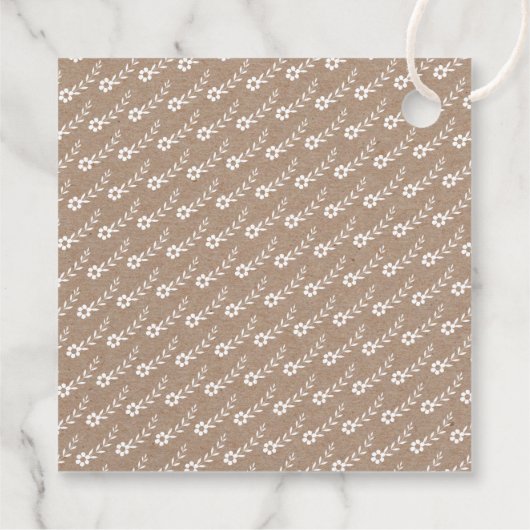 Liebe und dank weißer Typografie rustikale Hochzei Geschenkanhänger (Rückseite)