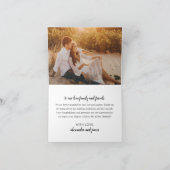 Liebe und Dank White Script Hochzeitsskripte Foto Dankeskarte (Innenseite)