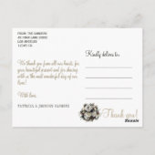 Liebe und Dank Winter Blumenhochzeit danke Postkarte (Rückseite)