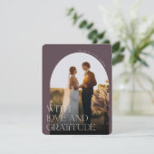 Liebe und Dankbarkeit | Arch Foto Wedding Dankeskarte (Stehend Vorderseite)