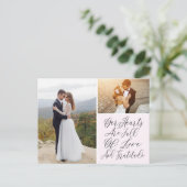 Liebe und Dankbarkeit Foto Hochzeit Vielen Dank Postkarte (Stehend Vorderseite)