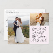 Liebe und Dankbarkeit Foto Hochzeit Vielen Dank Postkarte (Vorne/Hinten)