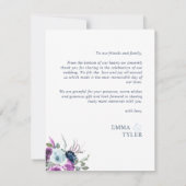 Liebe und Dankbarkeit Foto, Lila und Blue Wedding Dankeskarte (Rückseite)