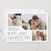 Liebe und Dankbarkeit | Hochzeit mit mehreren Foto Dankeskarte (Vorderseite)