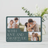 Liebe und Dankbarkeit | Hochzeit mit mehreren Foto Dankeskarte (Stehend Vorderseite)