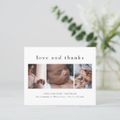 Liebe und Danke 3 Foto New Baby Danke Karte (Stehend Vorderseite)