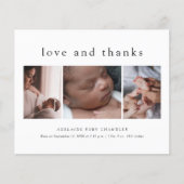 Liebe und Danke 3 Foto New Baby Danke Karte (Vorderseite)