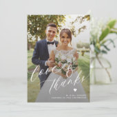 Liebe und danke 6 Foto Collage Hochzeit danke Einladung (Stehend Vorderseite)