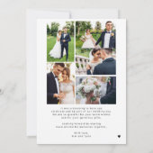 Liebe und danke 6 Foto Collage Hochzeit danke Einladung (Rückseite)
