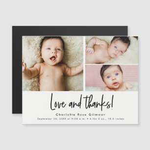 Liebe und danke Baby 3 Fotos Vielen Dank Magnetkarte