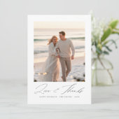 Liebe und Danke Beach Foto Weihnachten Doppelseiti (Stehend Vorderseite)