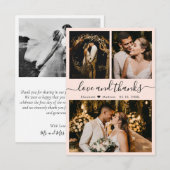Liebe und danke Blush Pink Hochzeit Danke Karte (Vorne/Hinten)
