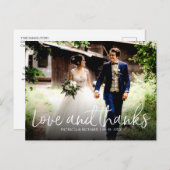 Liebe und danke Chic Wedding danke Ihnen Foto Postkarte (Vorne/Hinten)