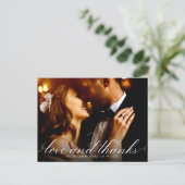 Liebe und danke Elegant Wedding danke Ihnen Foto Postkarte (Stehend Vorderseite)