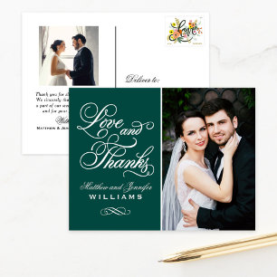 Liebe und danke Emerald Wedding Foto Vielen Dank Postkarte